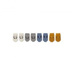 Baumwollsocken Fanny Footies 4er Pack Blauer Mix 0-6 Monate